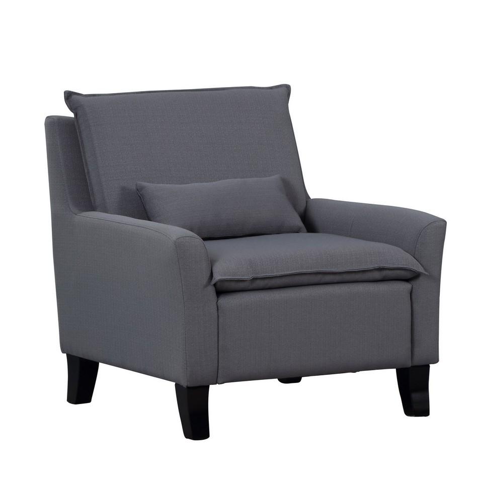 Contemporary Accent Chair A87-GRAY-CH A87-GRAY-CH in Gray Fabric