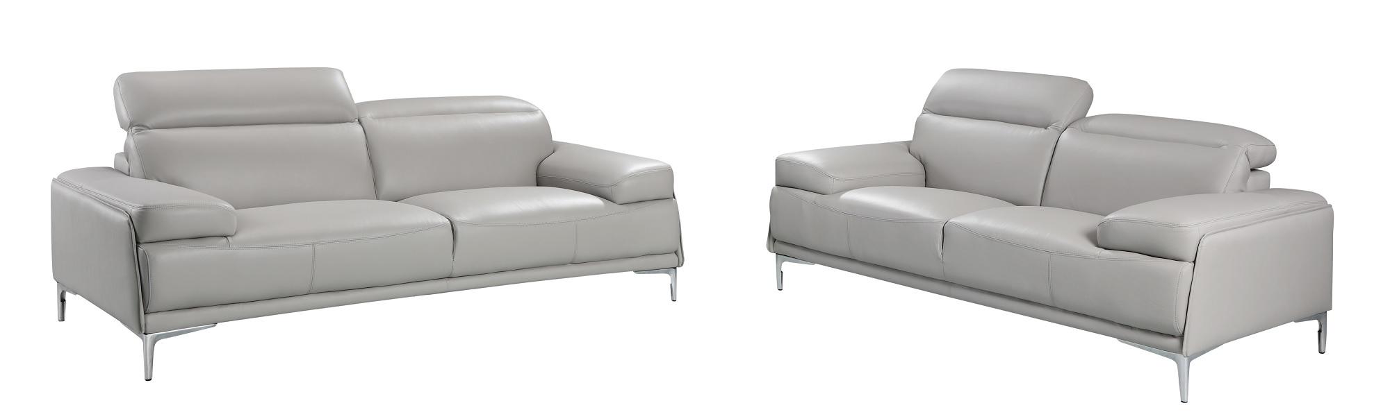 

    
Gray Bonded Leather Sofa & Loveseat Set 2Pcs Modern J&M Nicolo

