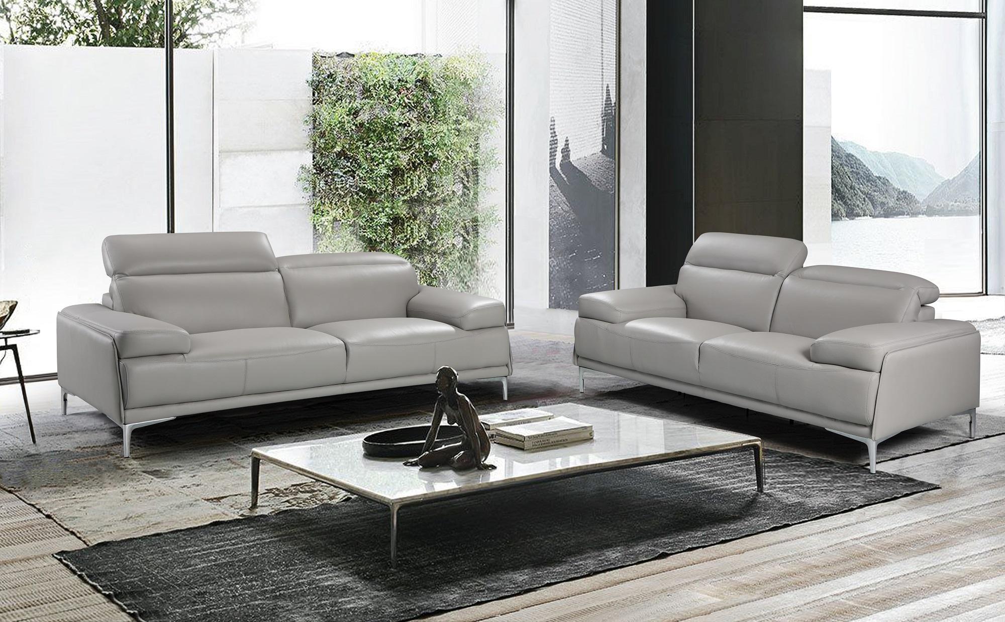 

    
Gray Bonded Leather Sofa & Loveseat Set 2Pcs Modern J&M Nicolo
