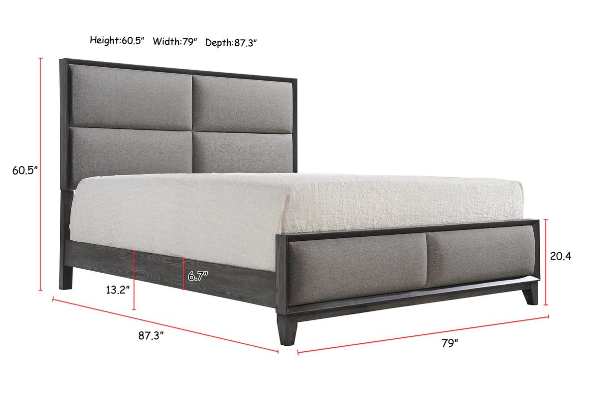 

    
Gray King Size Panel Bed by Crown Mark Florian B6570-K-Bed

