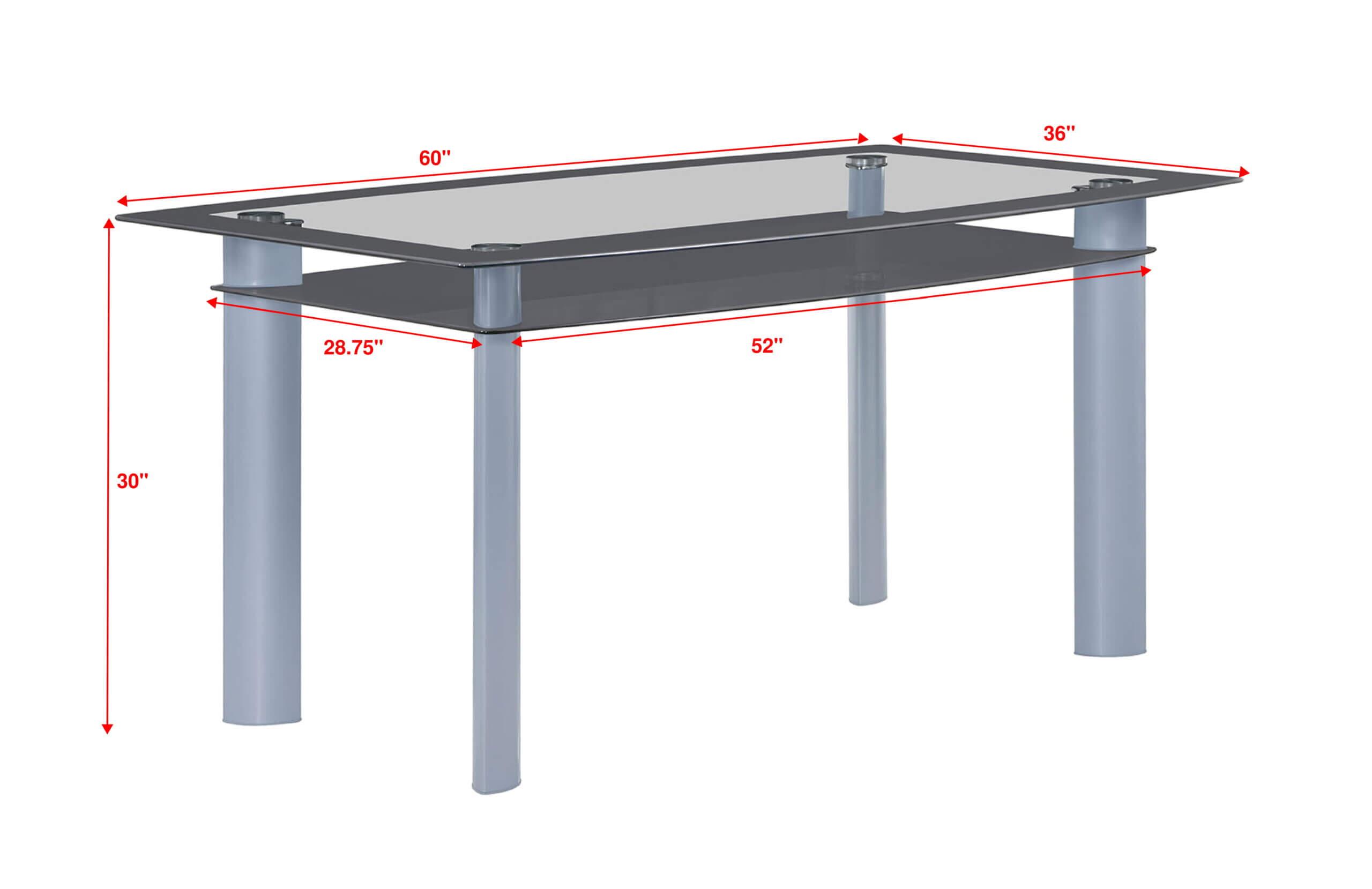 

    
Crown Mark Echo Dining Table Gray 1171T-3660
