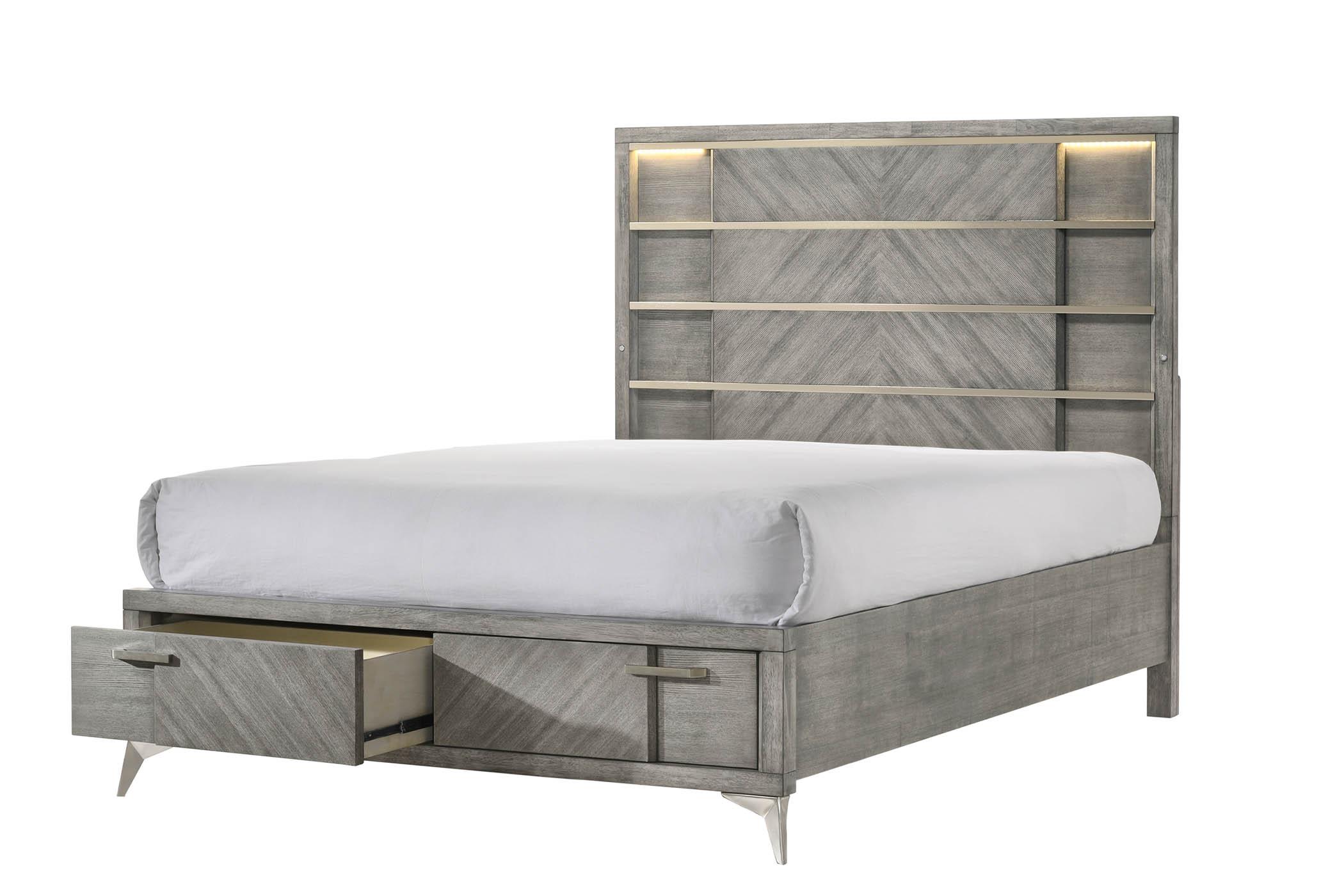 

    
Bernards Furniture ARIES 211-111-Set-3 Storage Bedroom Set Gray 211-111-2N-3PC
