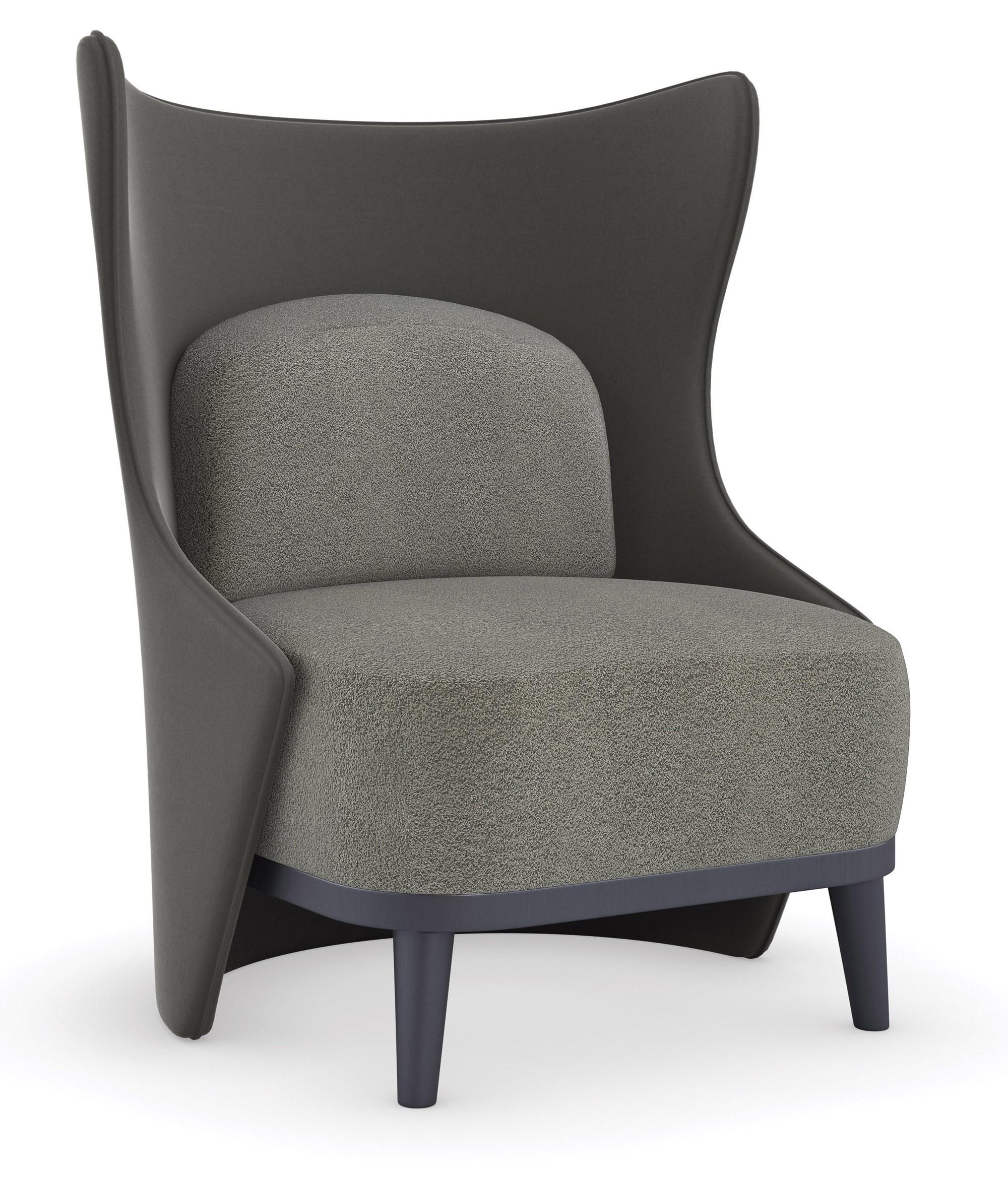 

    
Gray Sueded Twill Fabric FORMA ACCENT CHAIR by Caracole
