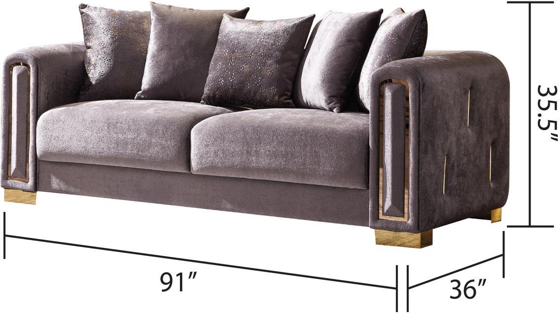 

        
Galaxy Home Furniture Impreza Sofa Set Gray Velvet 601955550673
