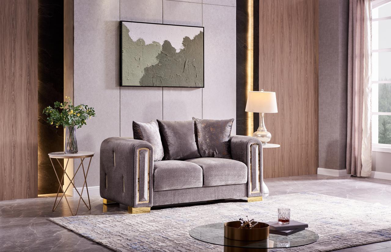 

    
Impreza-3PC Gray Thick Velvet Fabric 3Pc Living Room Set Impreza Galaxy Home Modern
