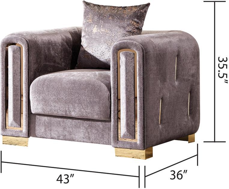 

    
 Photo  Gray Thick Velvet Fabric 3Pc Living Room Set Impreza Galaxy Home Modern
