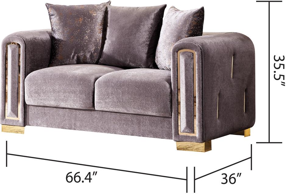 

        
Galaxy Home Furniture Impreza Loveseat Gray Velvet 601955550598
