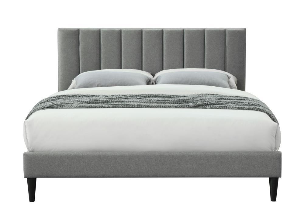 

    
Gray Upholstered Panel King Bed MILLIE 1134-110 Bernards Modern
