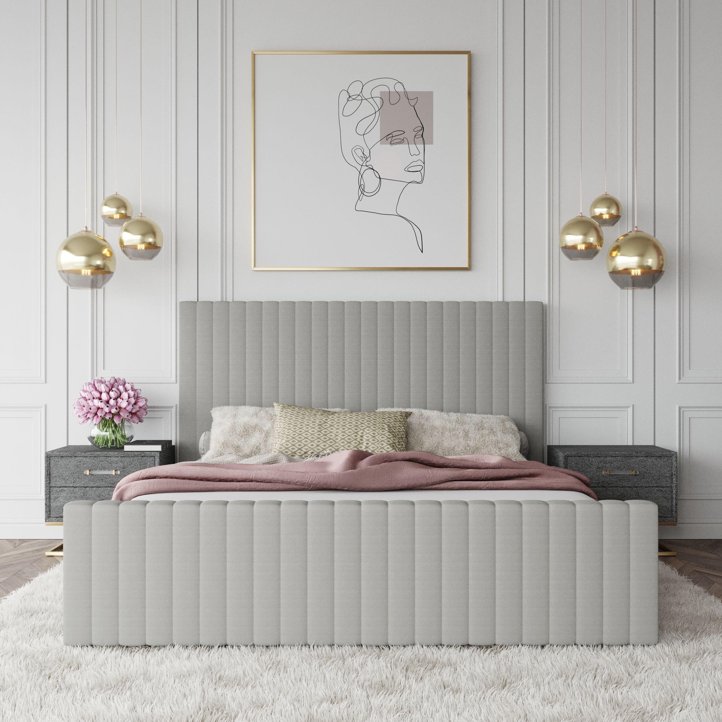 

    
Gray Velvet Bed & Shagreen Grey Leatherette King Bedroom Set 3Pcs  by VIG Modrest Beverly
