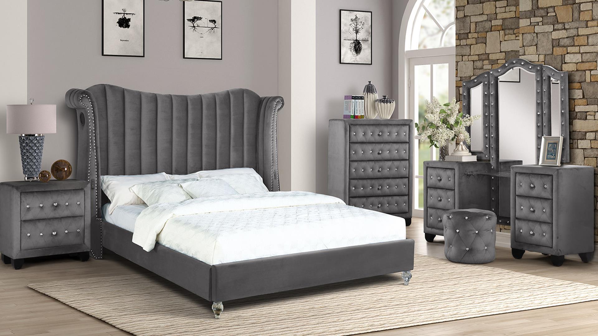 

                    
Galaxy Home Furniture TULIP GR Platform Bed Gray Velvet Purchase 
