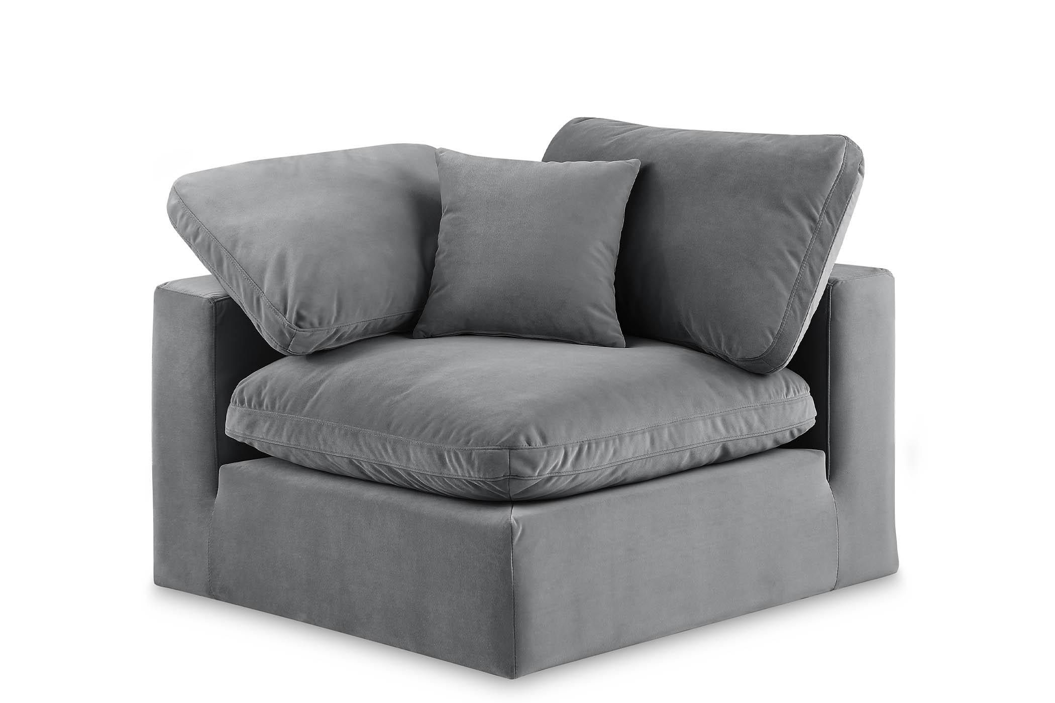 

    
Gray Velvet Corner Chair COMFY 189Grey-Corner Meridian Contemporary Modern
