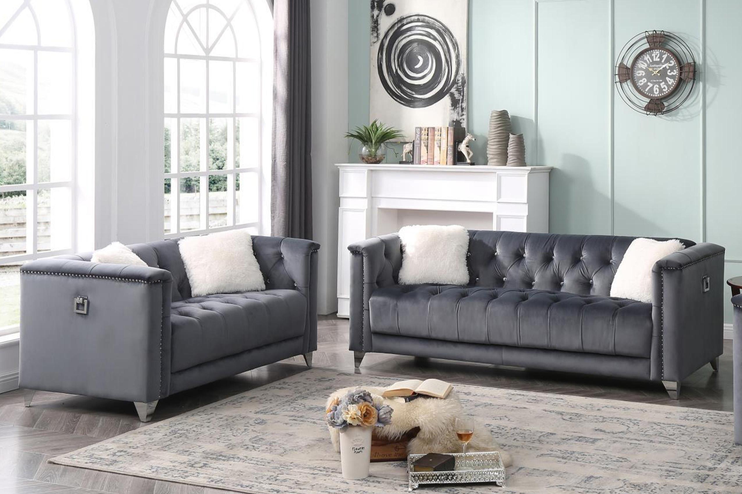 

    
Galaxy Home Furniture RUSSELL Loveseat Gray 733569217731
