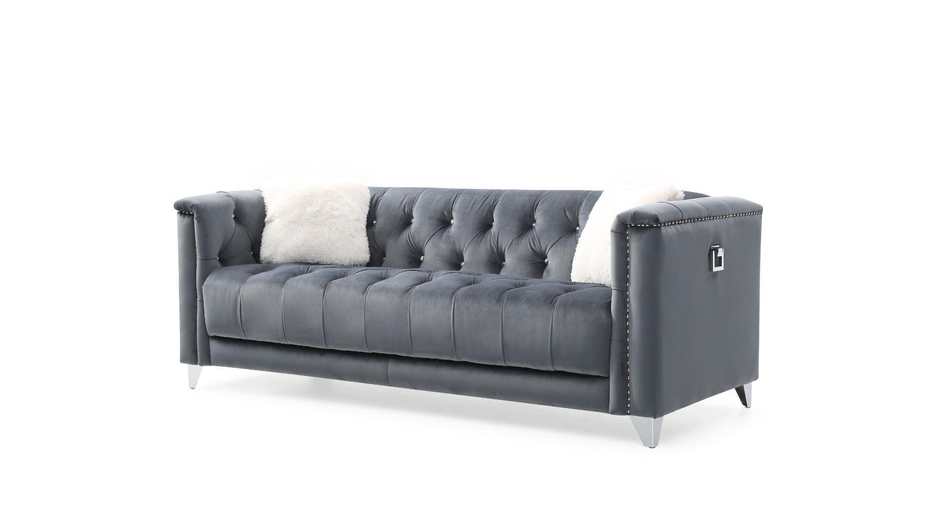 Contemporary, Modern Sofa RUSSELL 733569324316 in Gray Fabric