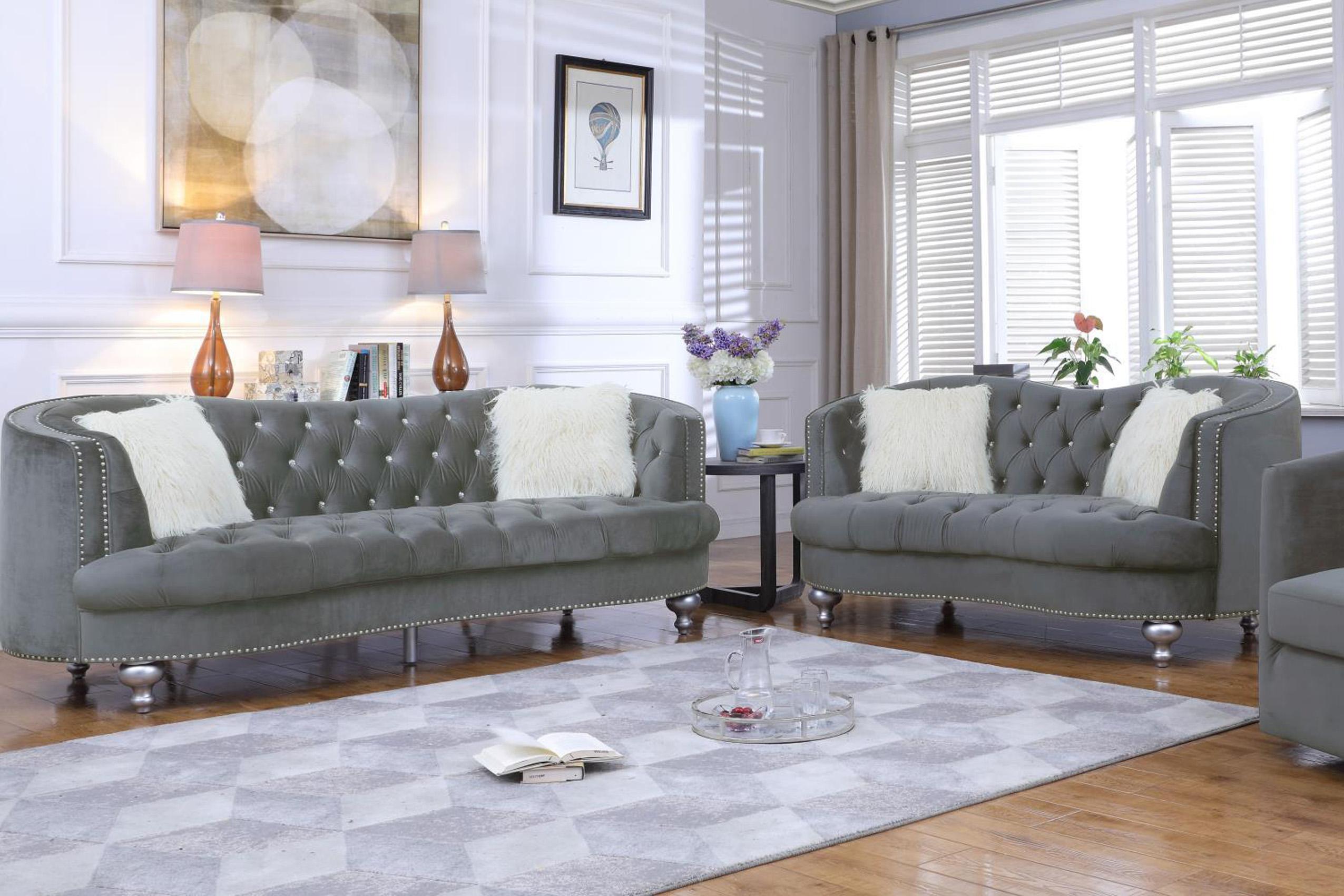

        
Galaxy Home Furniture AFREEN Sofa Set Gray Velvet 808857689542
