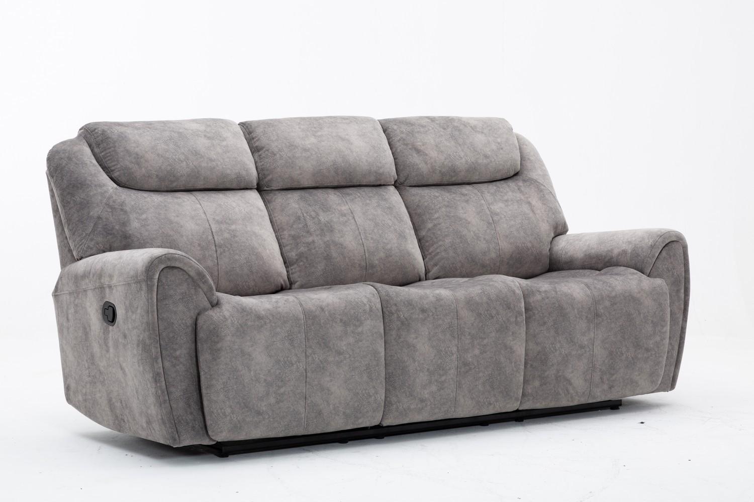 

    
Gray Velvet Fabric Reclining Sofa Contemporary Global United 5008
