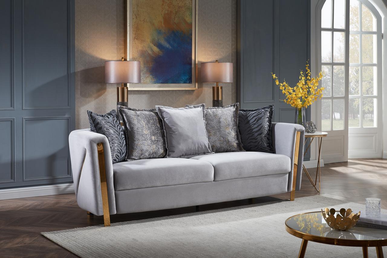 

    
Gray Velvet Fabric Upholstered 2Pc Living Room Set Chanelle Galaxy Home Modern
