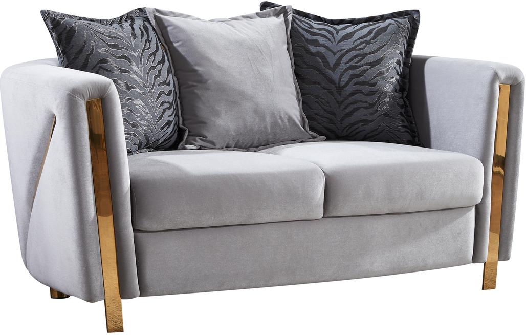 

        
Galaxy Home Furniture Chanelle Sofa Set Gray Velvet 601955550765
