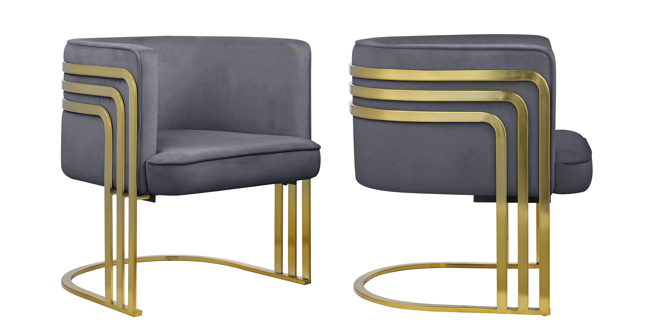 

    
Gray Velvet & Gold Accent Chair Set 2 RAYS 533Grey Meridian Modern Contemporary
