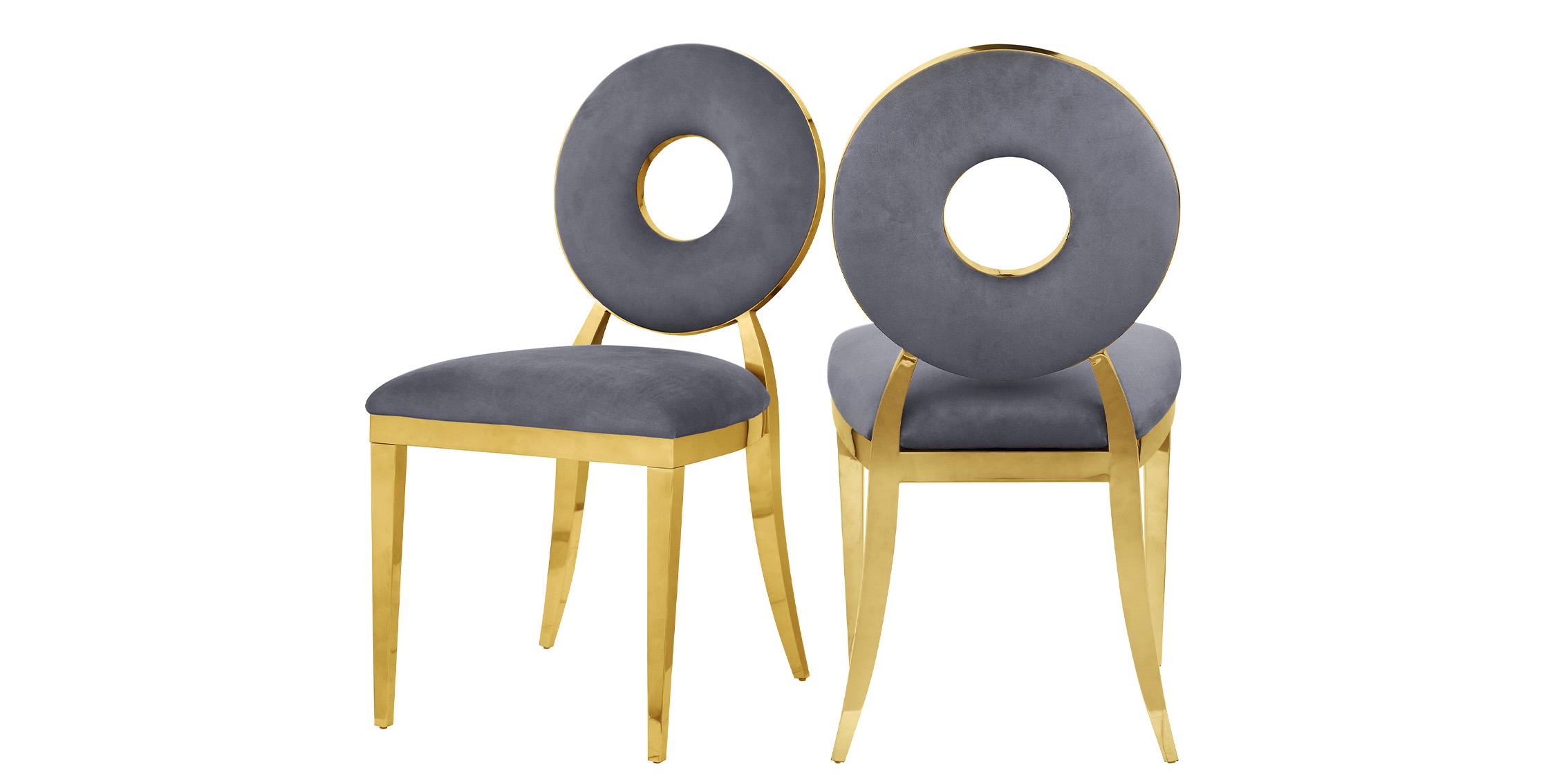 

    
Gray Velvet & Gold Steel Chair Set 2Pcs CAROUSEL 858Grey-C Meridian Modern
