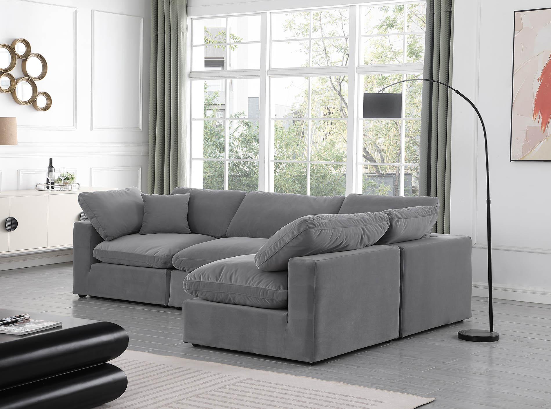 

        
Meridian Furniture 189Grey-Sec4B Modular Sectional Gray Velvet 094308289809
