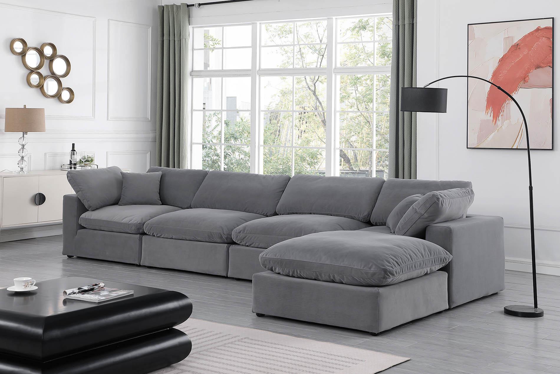 

        
Meridian Furniture 189Grey-Sec5A Modular Sectional Gray Velvet 094308289816

