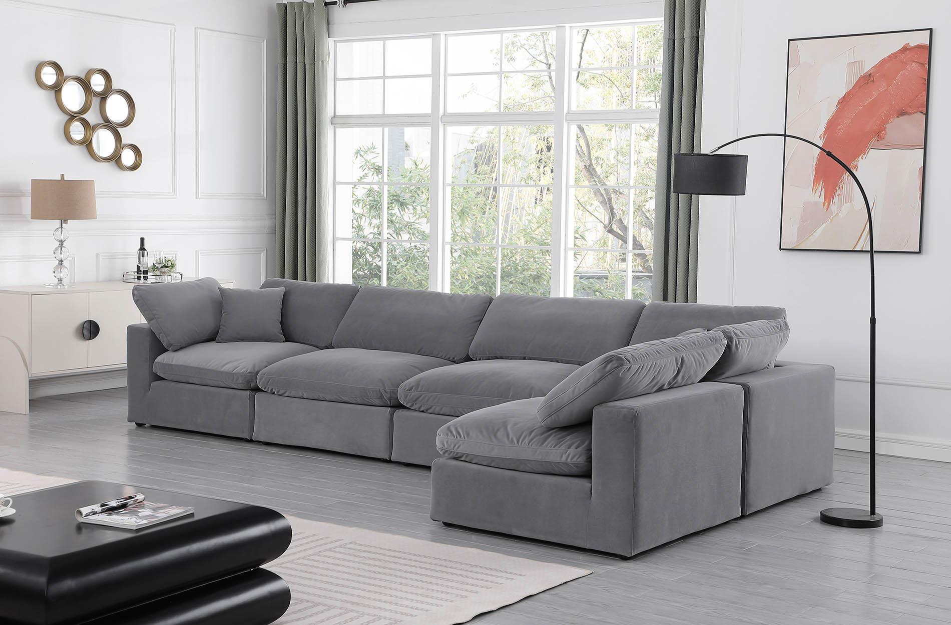 

        
Meridian Furniture 189Grey-Sec5D Modular Sectional Gray Velvet 094308289847
