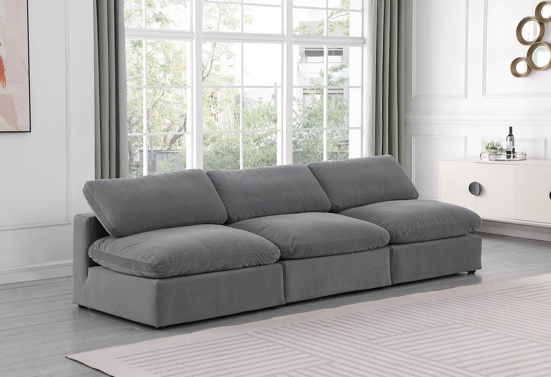 

    
Gray Velvet Modular Sofa COMFY 189Grey-S117 Meridian Contemporary Modern
