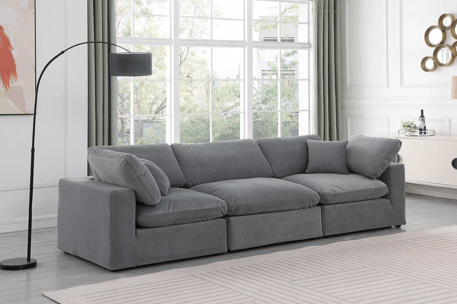 

    
Gray Velvet Modular Sofa COMFY 189Grey-S119 Meridian Contemporary Modern
