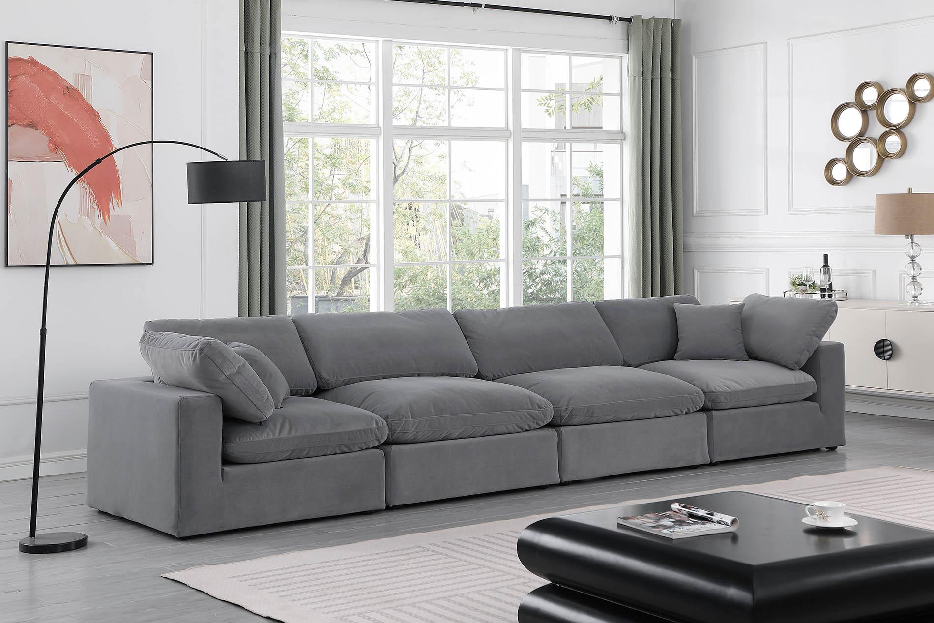 

    
Gray Velvet Modular Sofa COMFY 189Grey-S158 Meridian Contemporary Modern

