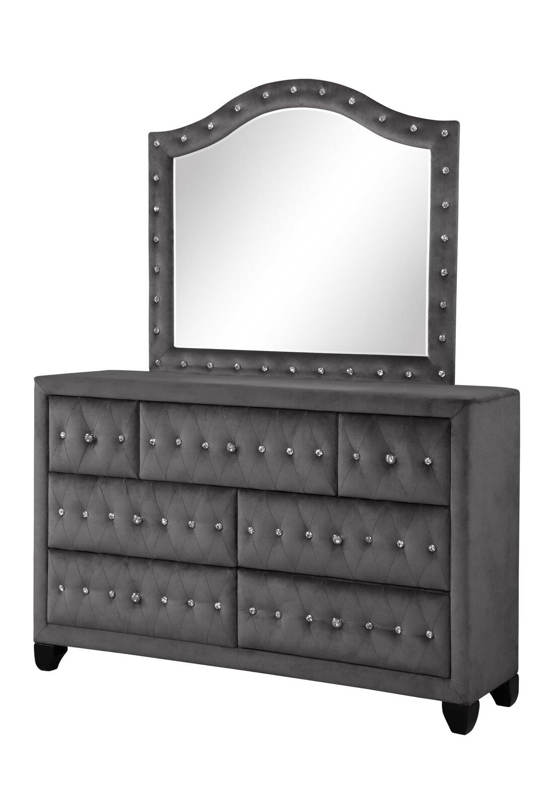 

                    
Buy Gray Velvet Tufted King Bedroom Set 4Pcs TULIP Galaxy Home Modern Contemporary

