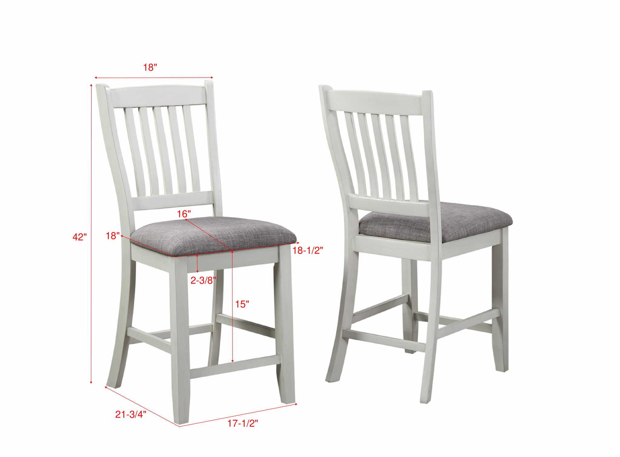 

    
Gray & White Counter Chair Set by Crown Mark Buford 2773CG-S-24-2pcs
