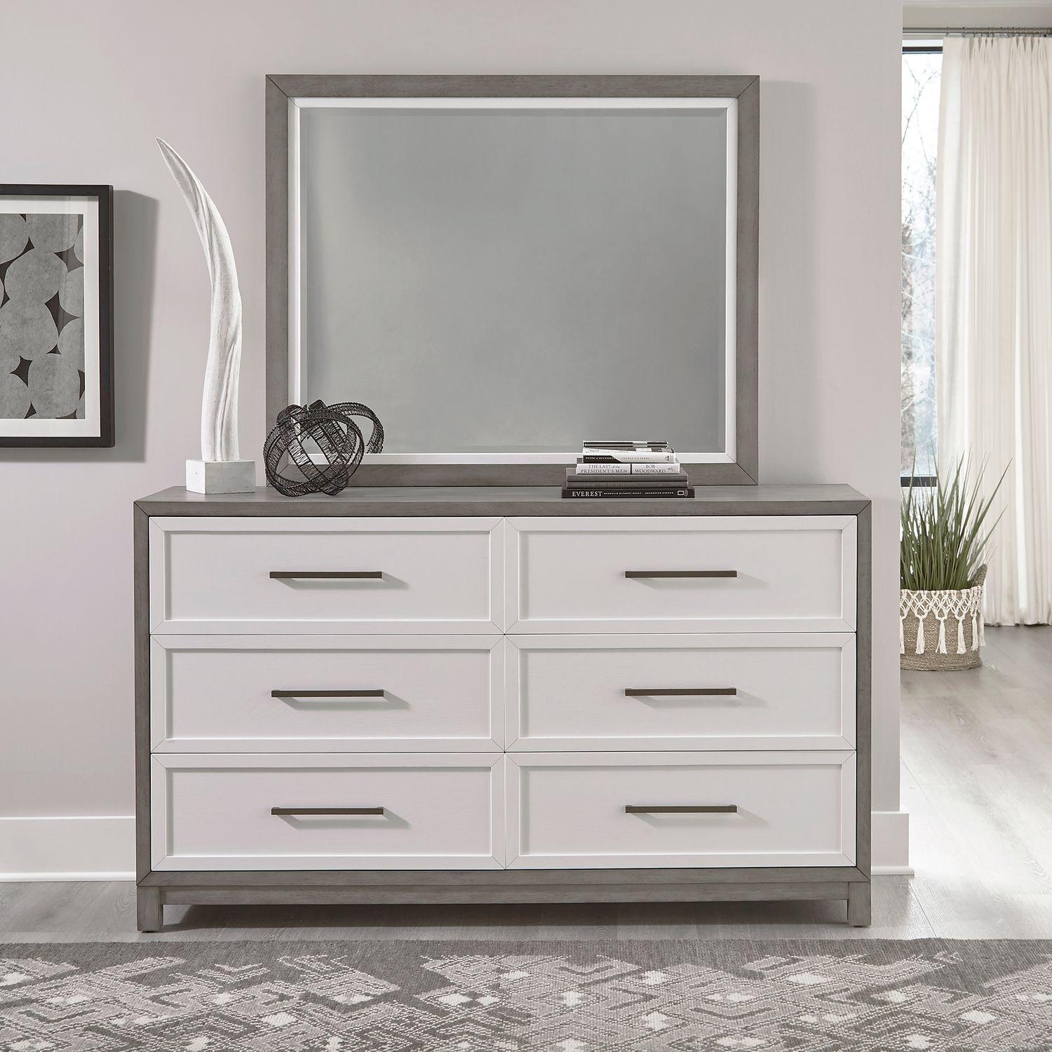 

    
Liberty Furniture Palmetto Heights (499-BR) Dresser w/Mirror White/Gray 499-BR-DM
