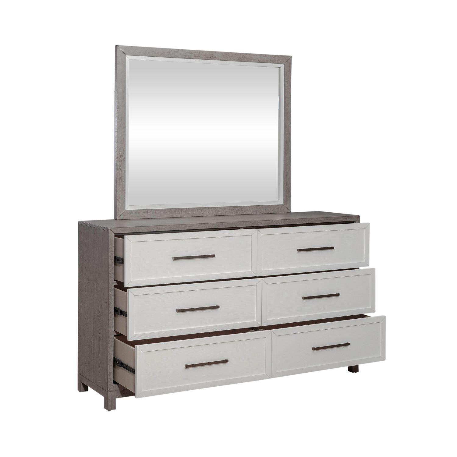 

    
Gray & White Dresser w/Mirror 2pcs Palmetto Heights (499-BR) Liberty Furniture
