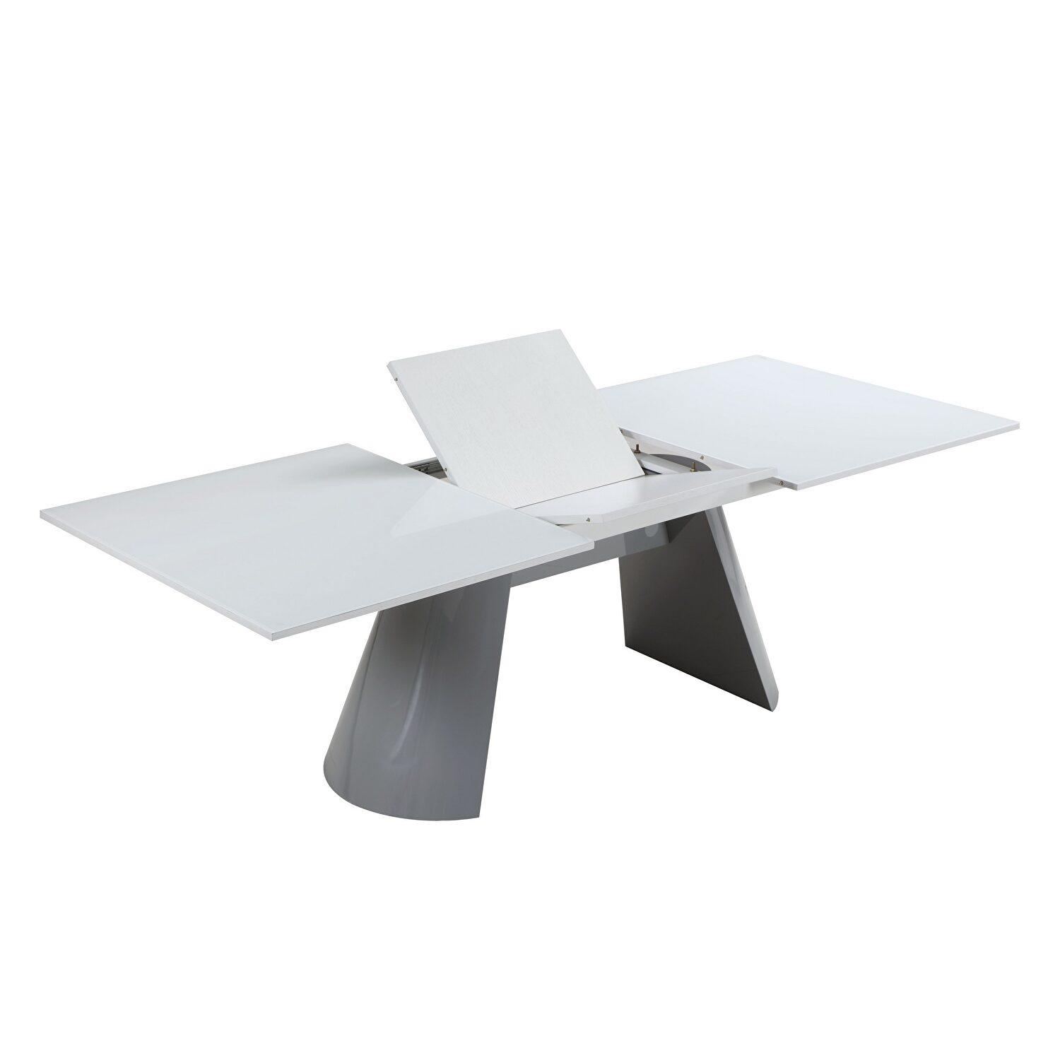 Contemporary Dining Table BEVERLY HILLS BEVERLY HILLS-DT in White, Gray 