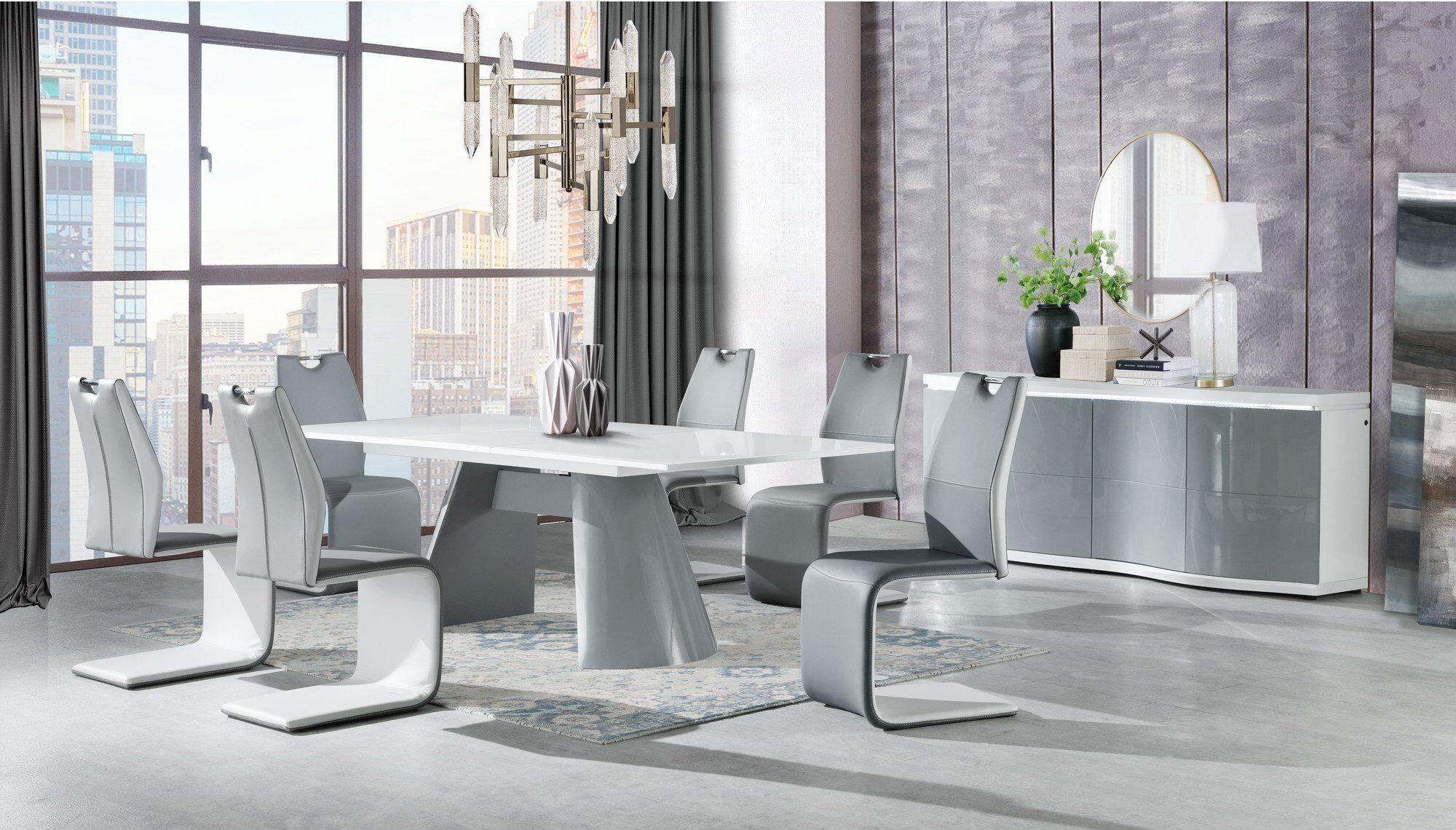 

                    
Buy Gray & White Extension Tempered Glass Top Dining Table BEVERLY HILLS Global USA
