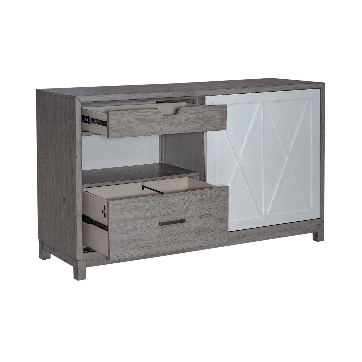 

    
Liberty Furniture Palmetto Heights (499-DR) Buffet and Hutch White/Gray 499-DR-SH
