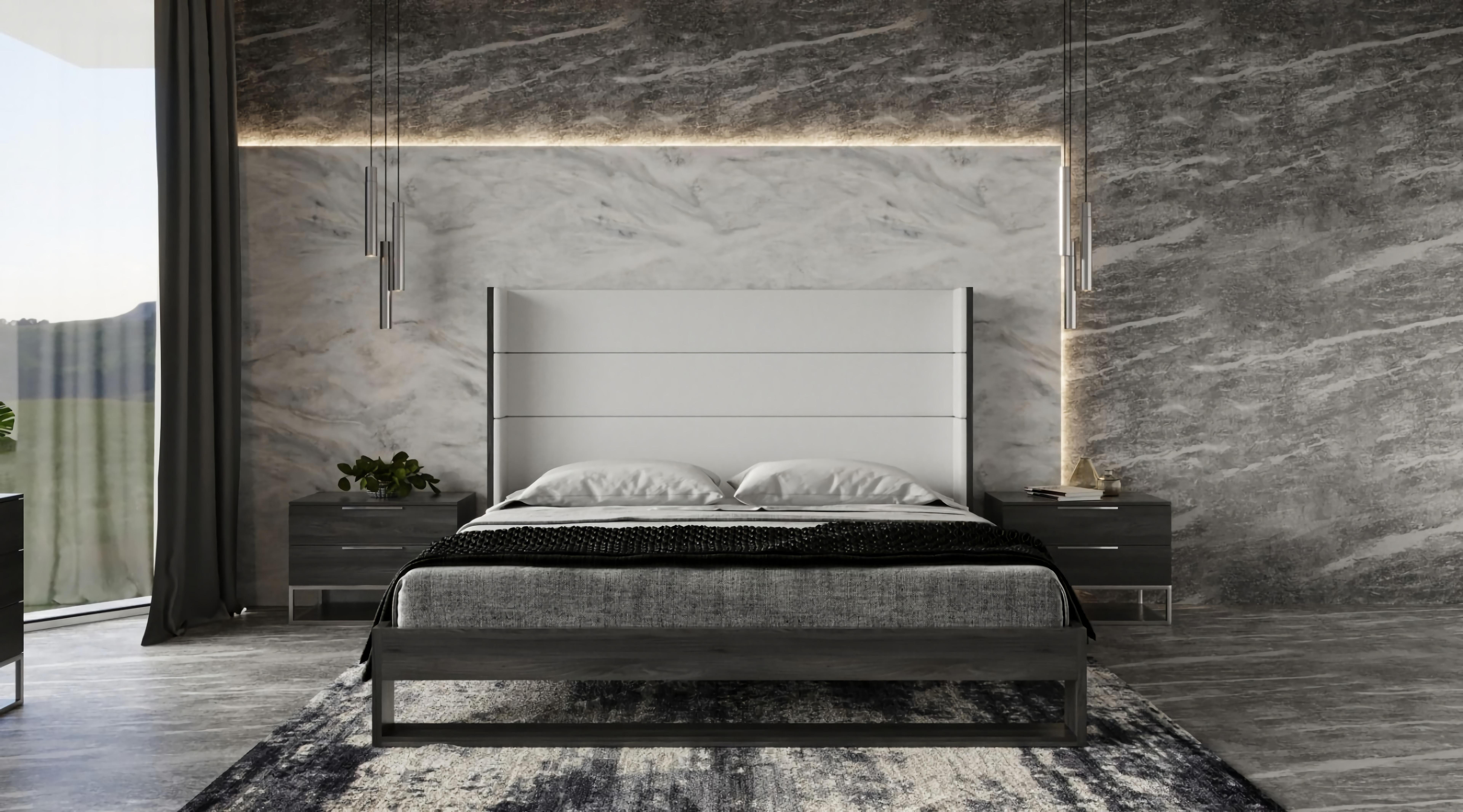 

    
Gray & White Vegan Leather Queen Panel Bedroom Set 3Pcs by VIG Modrest Heloise
