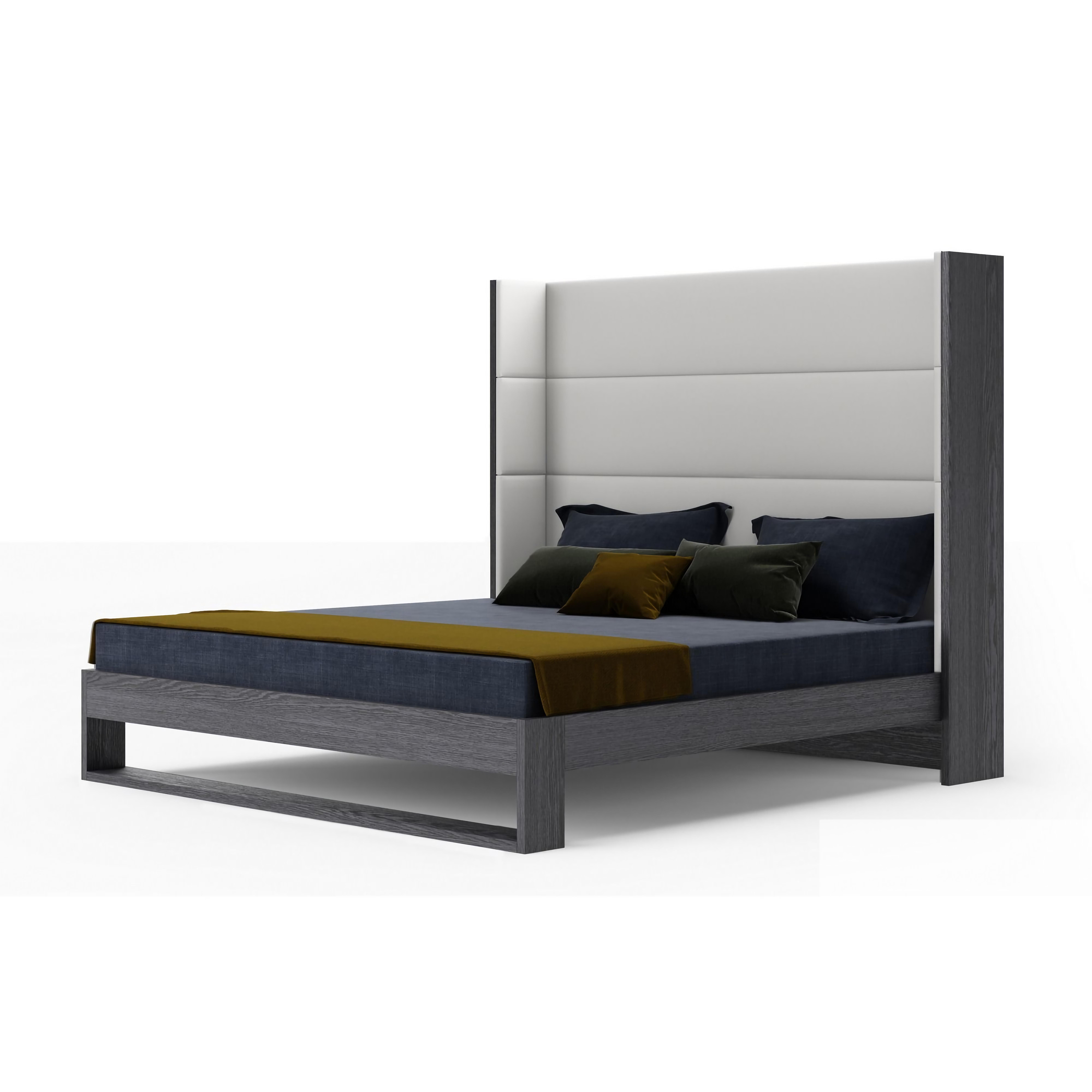 

    
Gray & White Vegan Leather Panel Queen Bed by VIG Modrest Heloise
