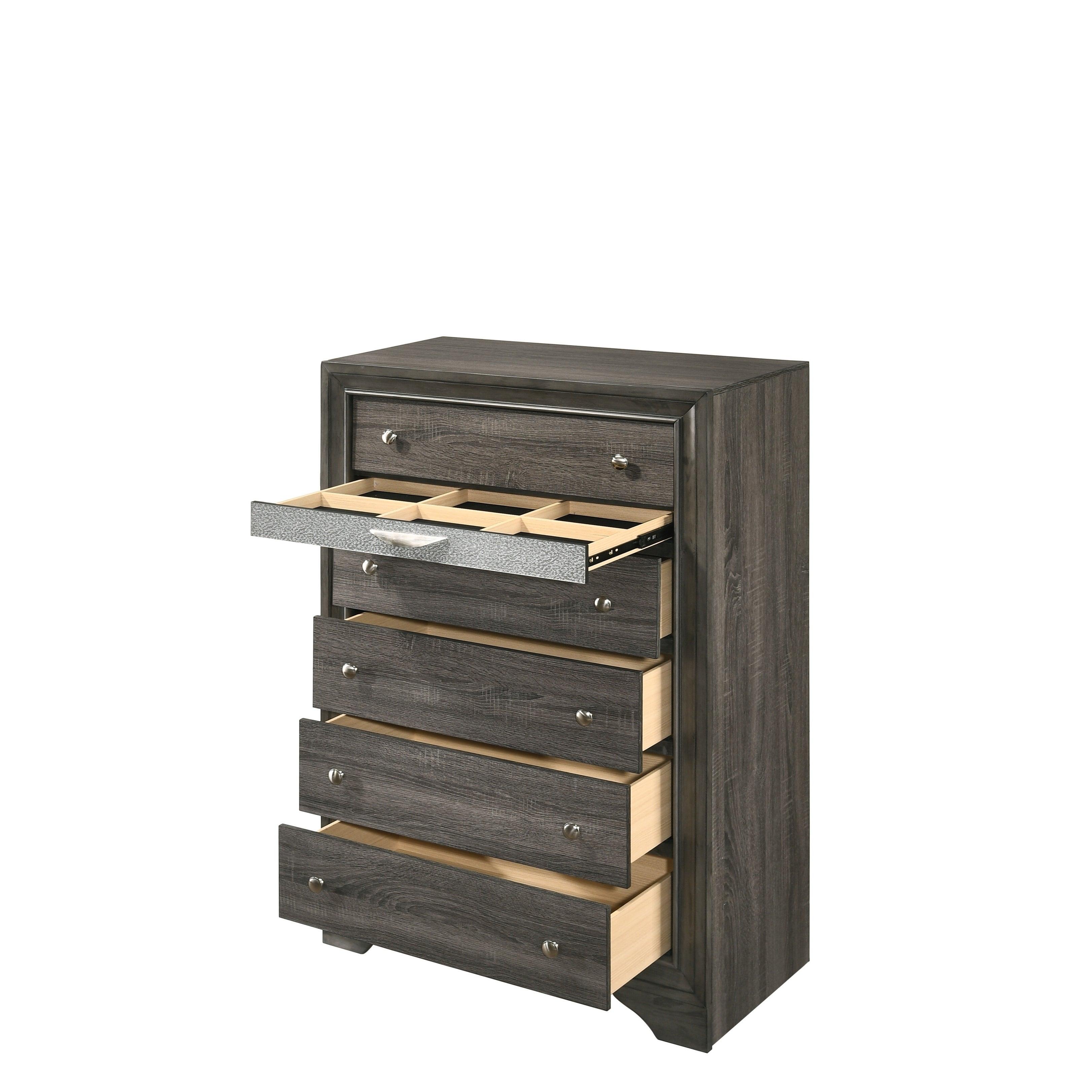 

    
Gray Wood 6 Drawers Chest  Contemporary Naima 25976 Acme
