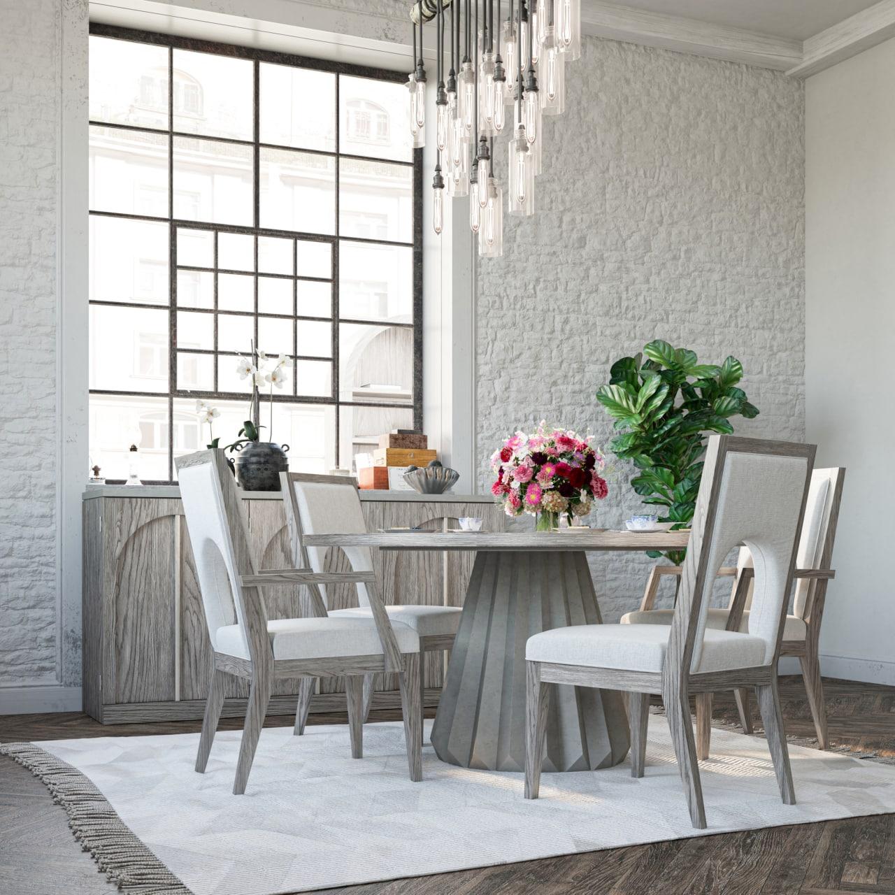 

    
Gray Wood Dining Room Set 5Pcs by A.R.T. Furniture Vault

