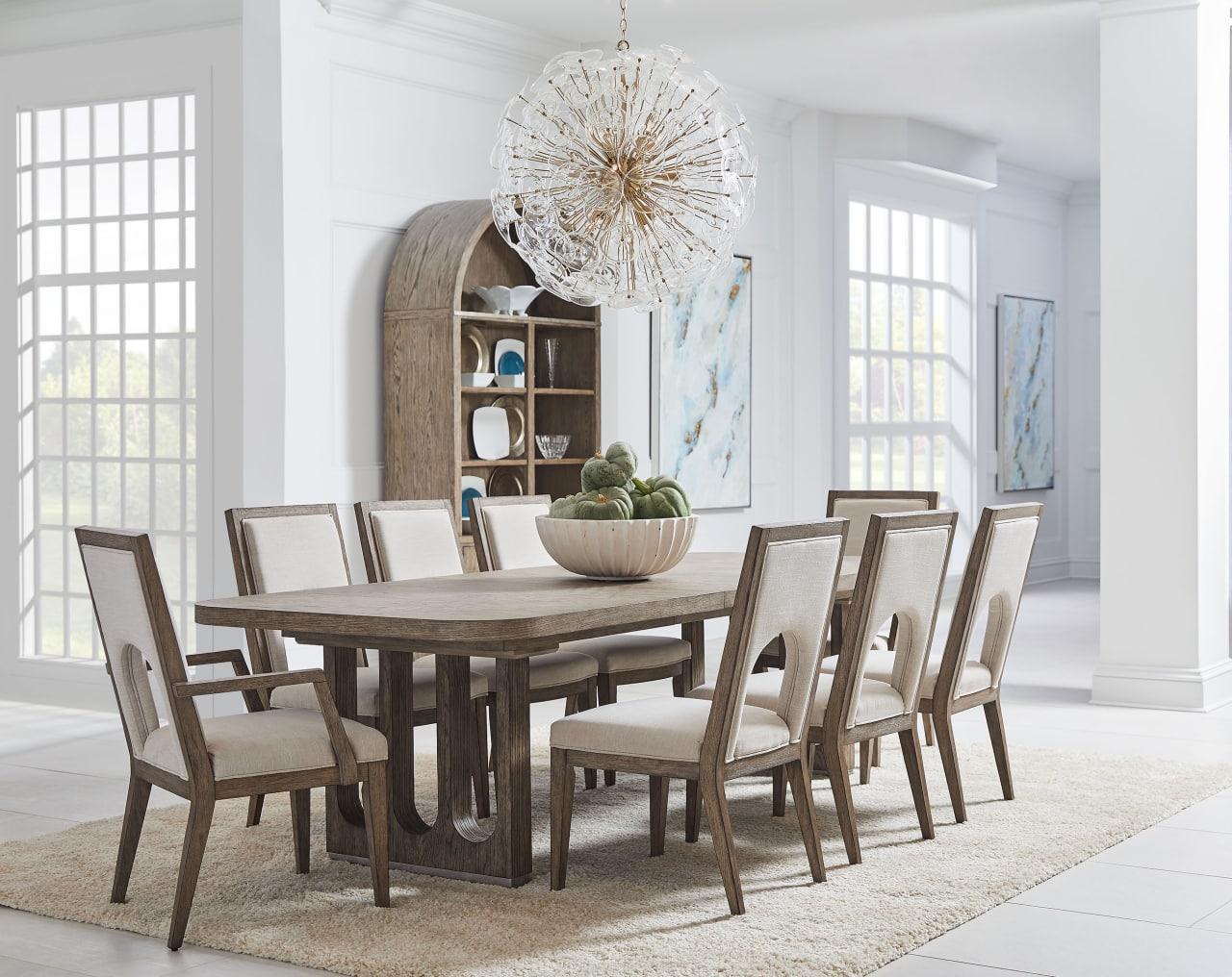 Modern, Casual Dining Table Set Vault 285221-2354-9PC in Gray 