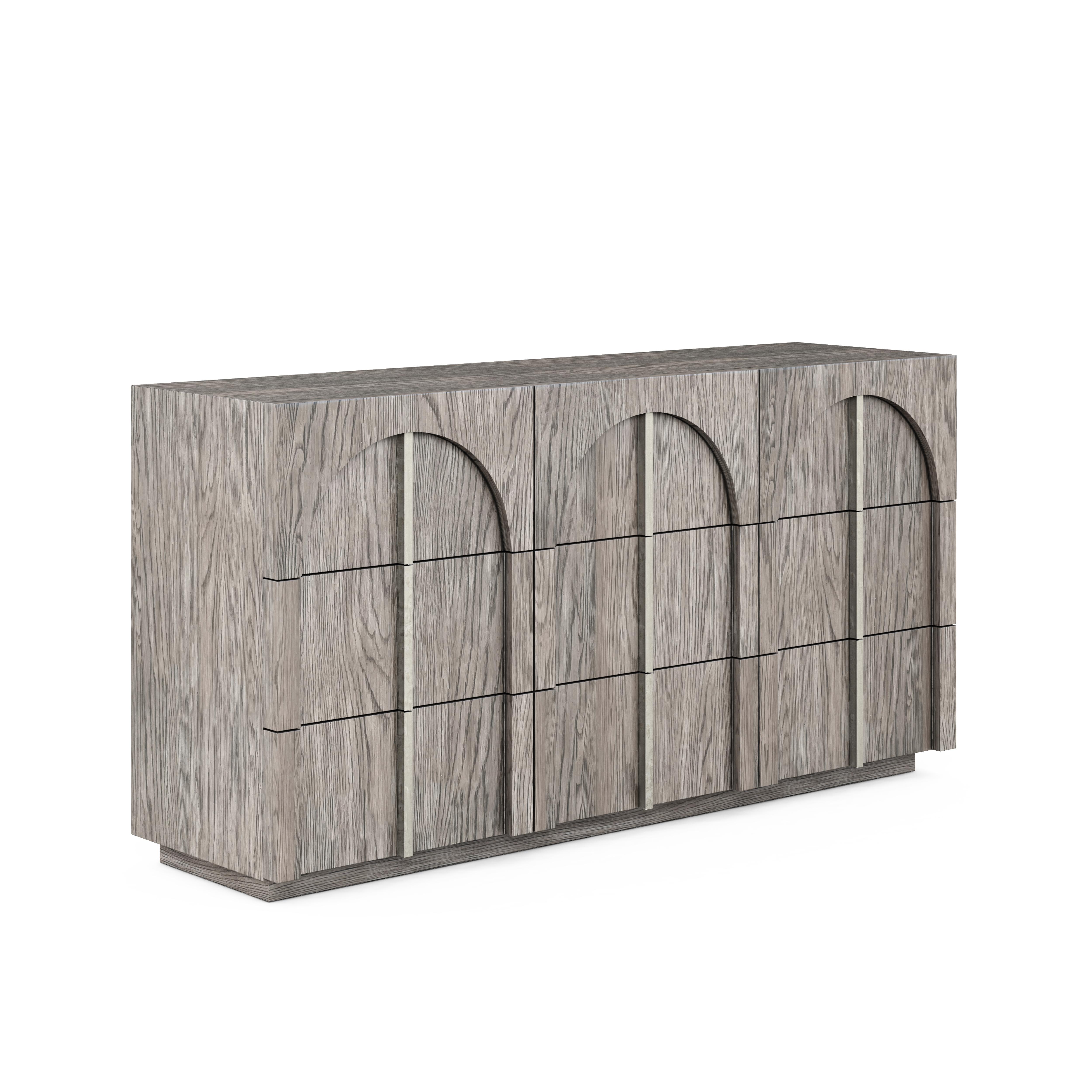 

    
Gray Wood Dresser + Mirror by A.R.T. Furniture Vault
