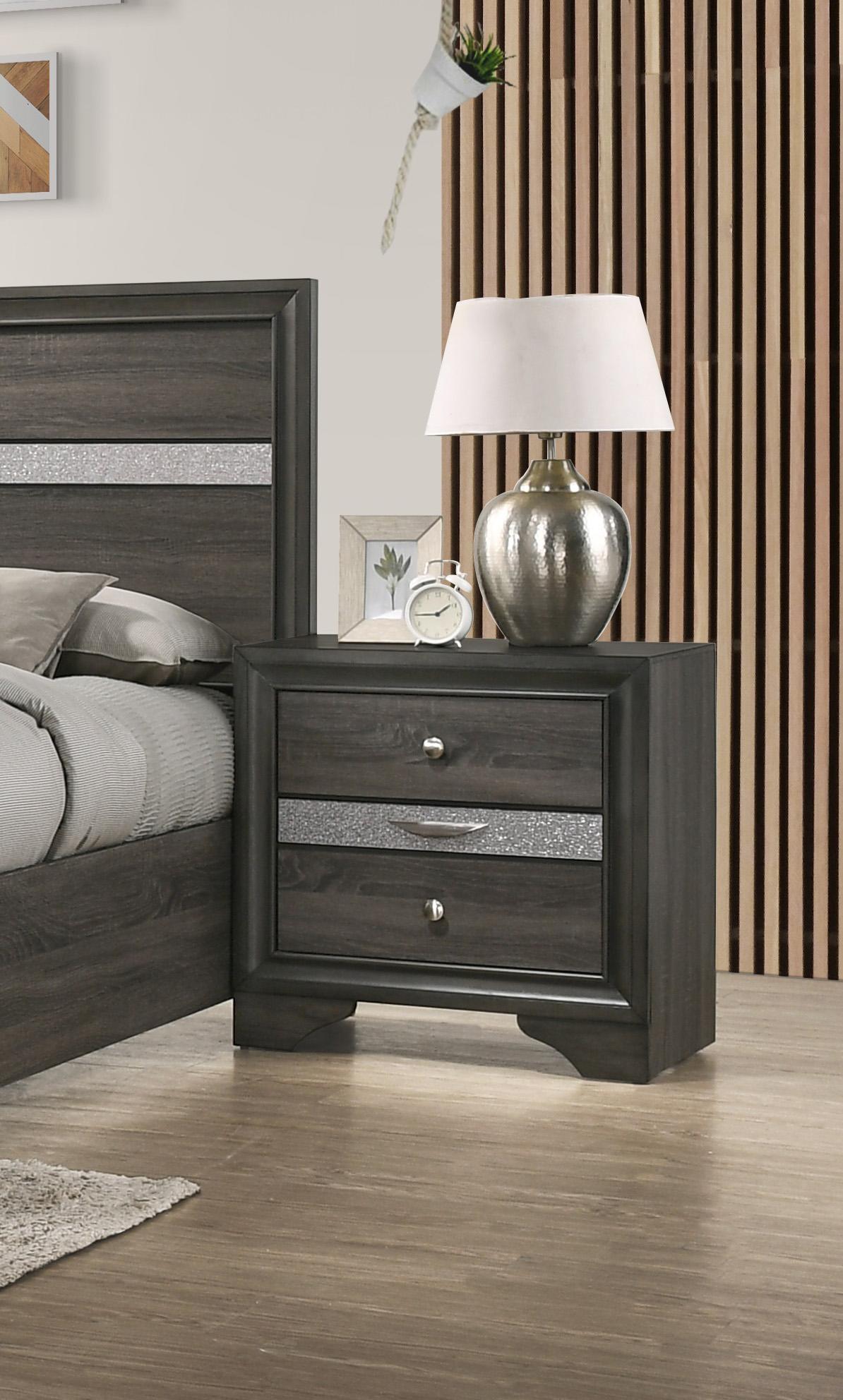 

    
 Order  Gray Wood King Storage Bedroom Set 5Pcs w/ Chest Contemporary Naima 25967EK Acme
