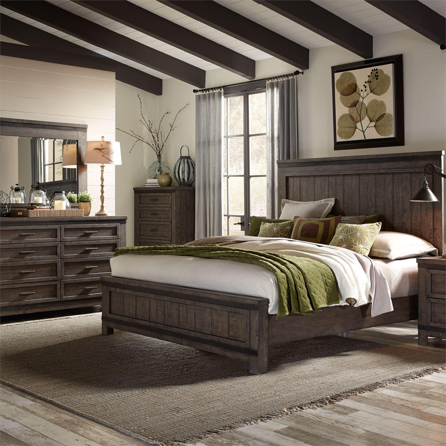 

    
Rustic Gray Queen Panel Bed Set 3 Thornwood Hills 759-BR-QPBDM Liberty Furniture
