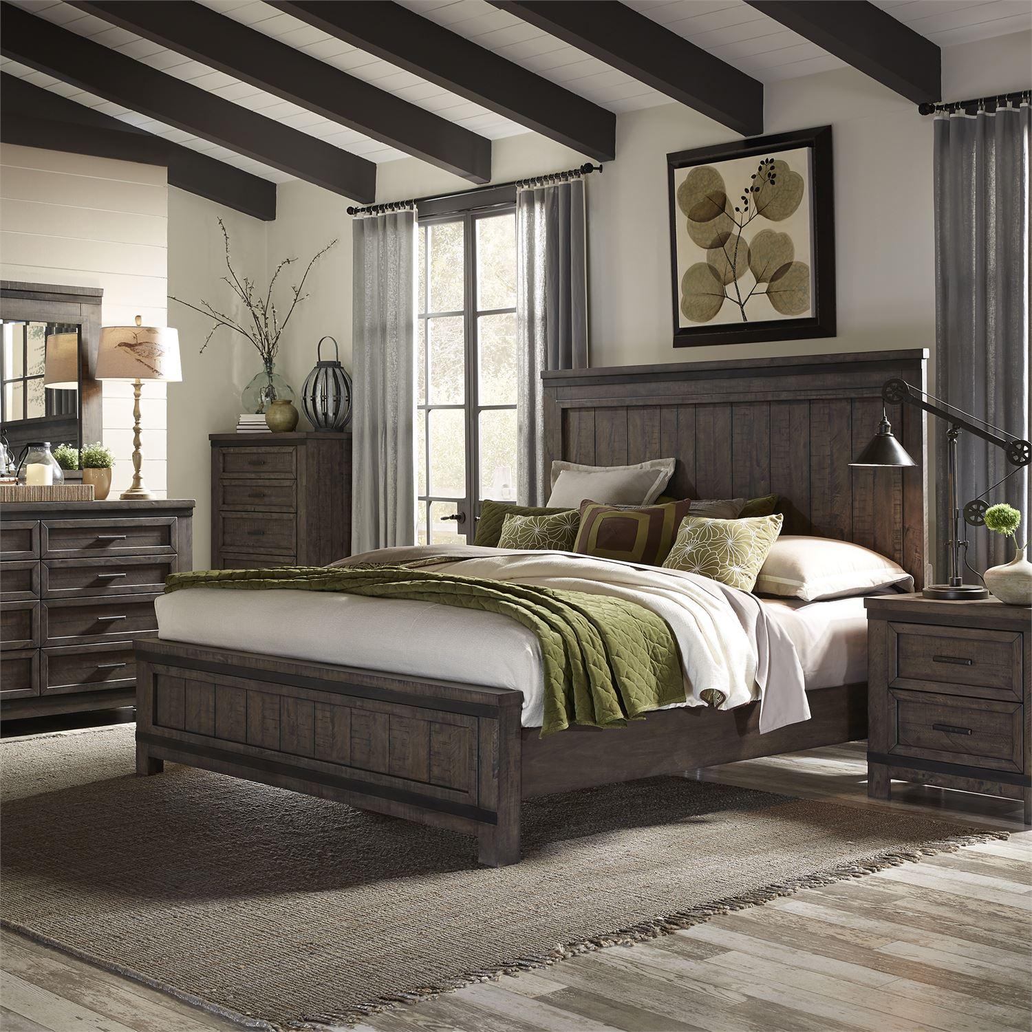 

    
Rustic Gray Queen Panel Bed Set 5PC Thornwood Hills 759-BR Liberty Furniture
