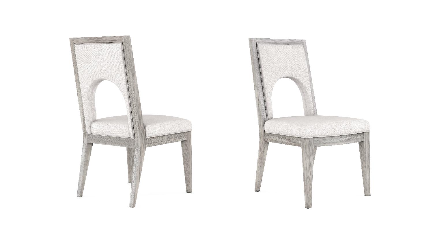 

    
Gray Wood & White Fabric Dining Room Side Chairs Set by A.R.T. Furniture Vault
