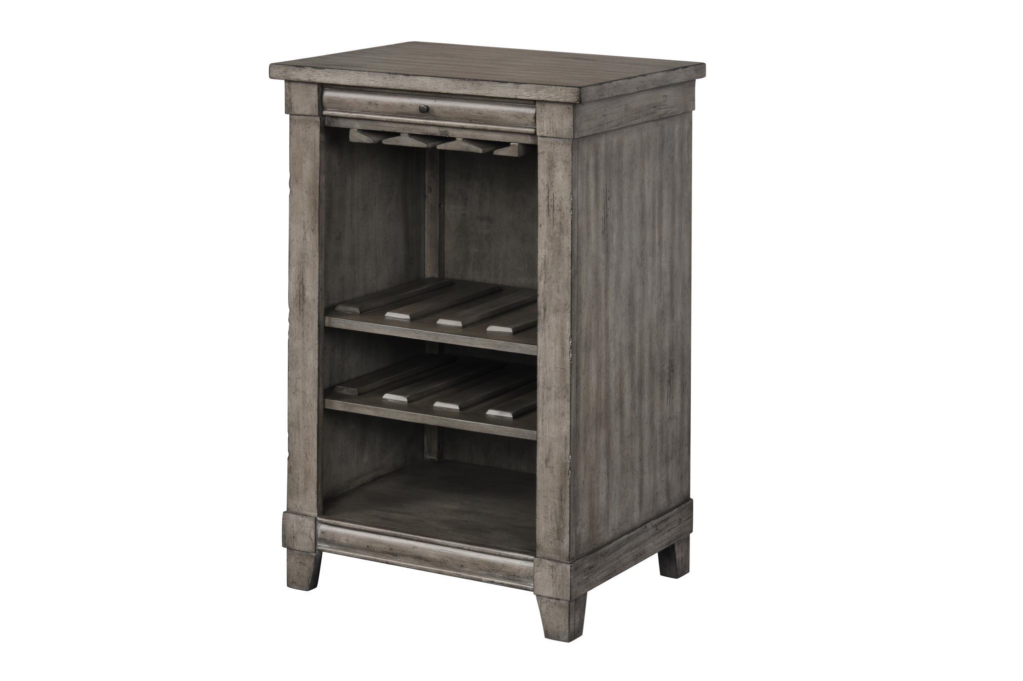 

    
Gray Wood Wine Cabinet by Bernards Furniture 1284-520
