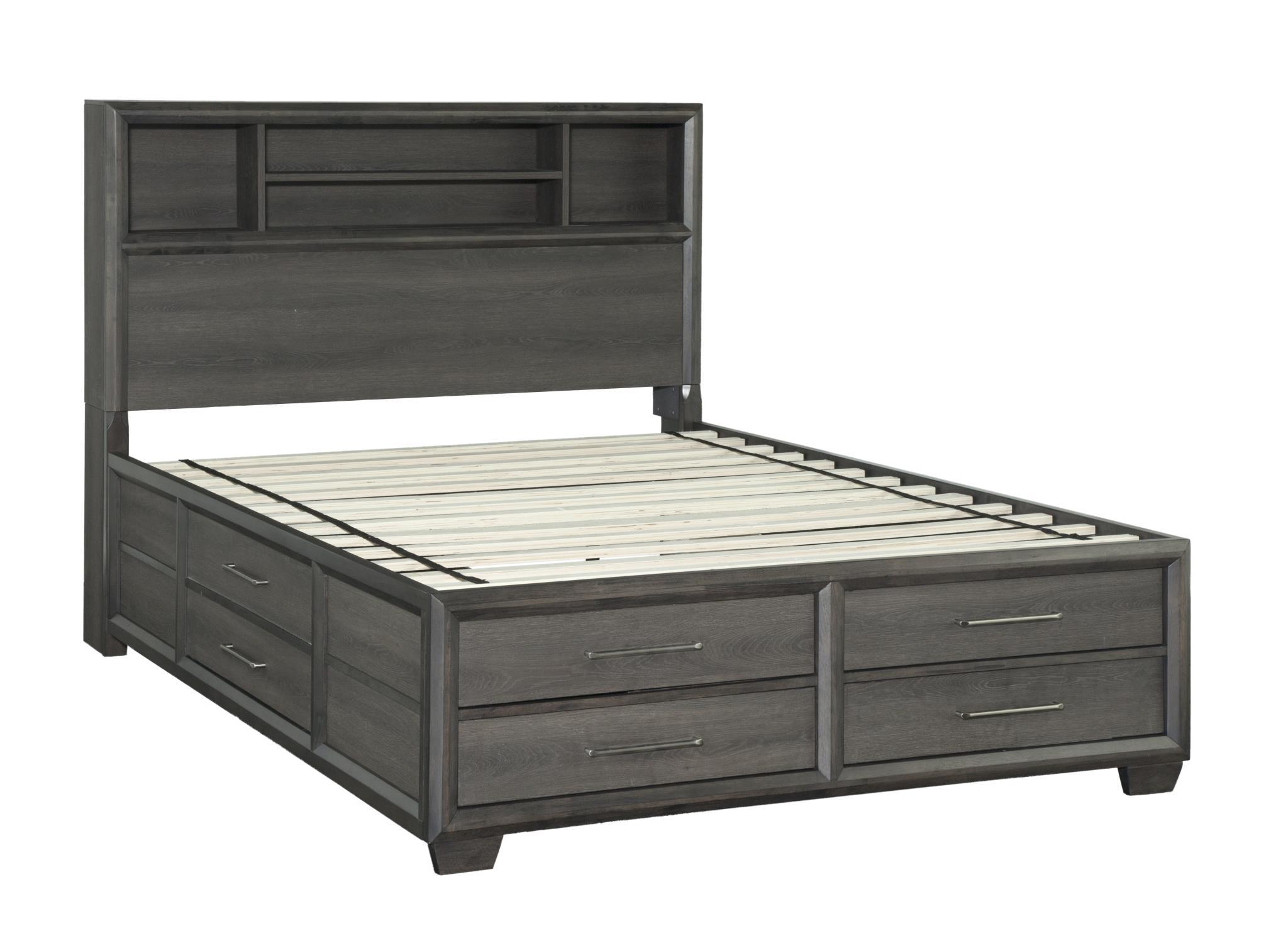 

    
Grayish-Brown Color Bookcase & Drawers Panel Bed by Bernards  Furniture Lombard 1913-111
