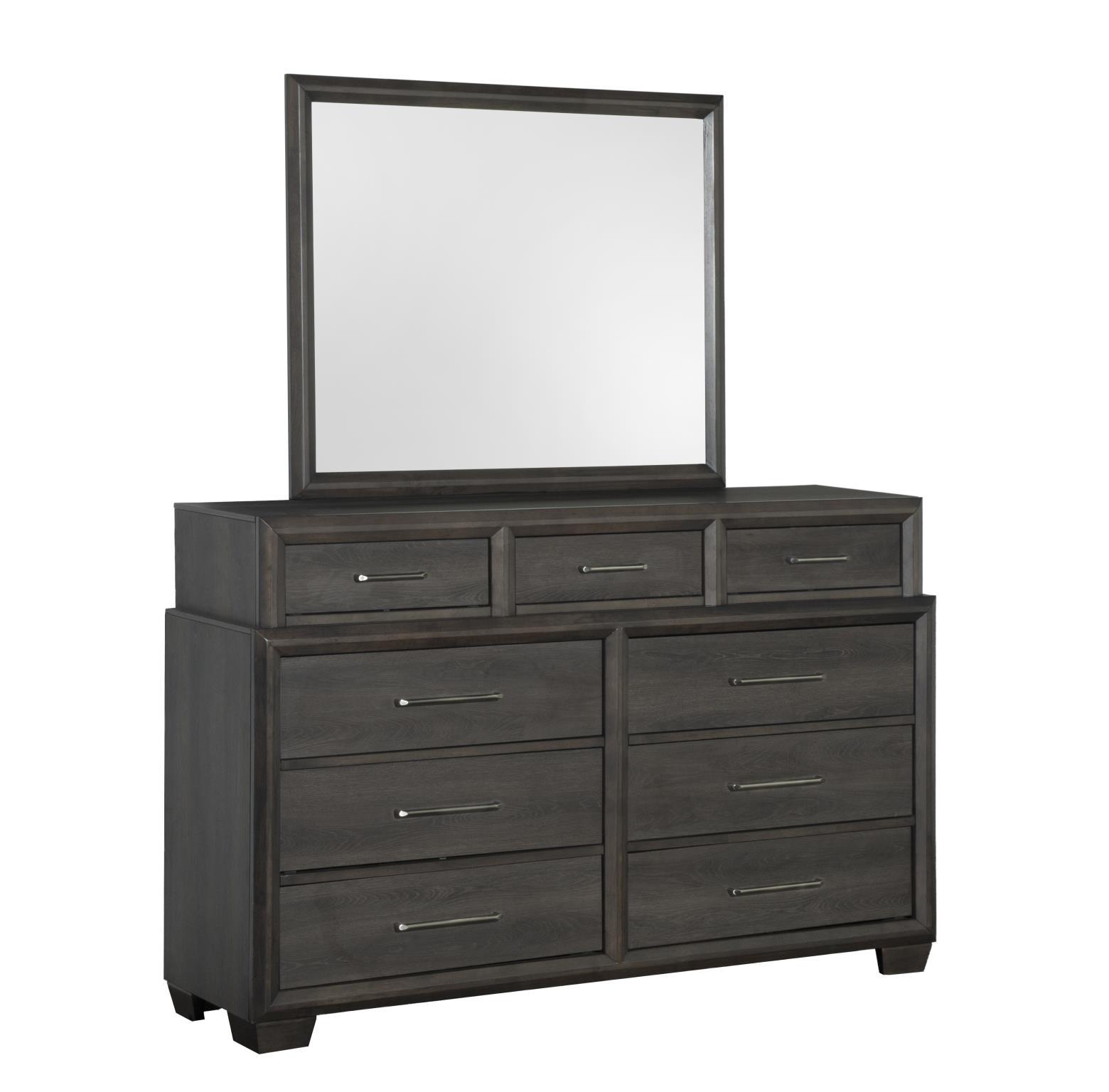 

    
Grayish-Brown Dresser + Mirror Set by Bernards Furniture Lombard 1913-130-2pcs
