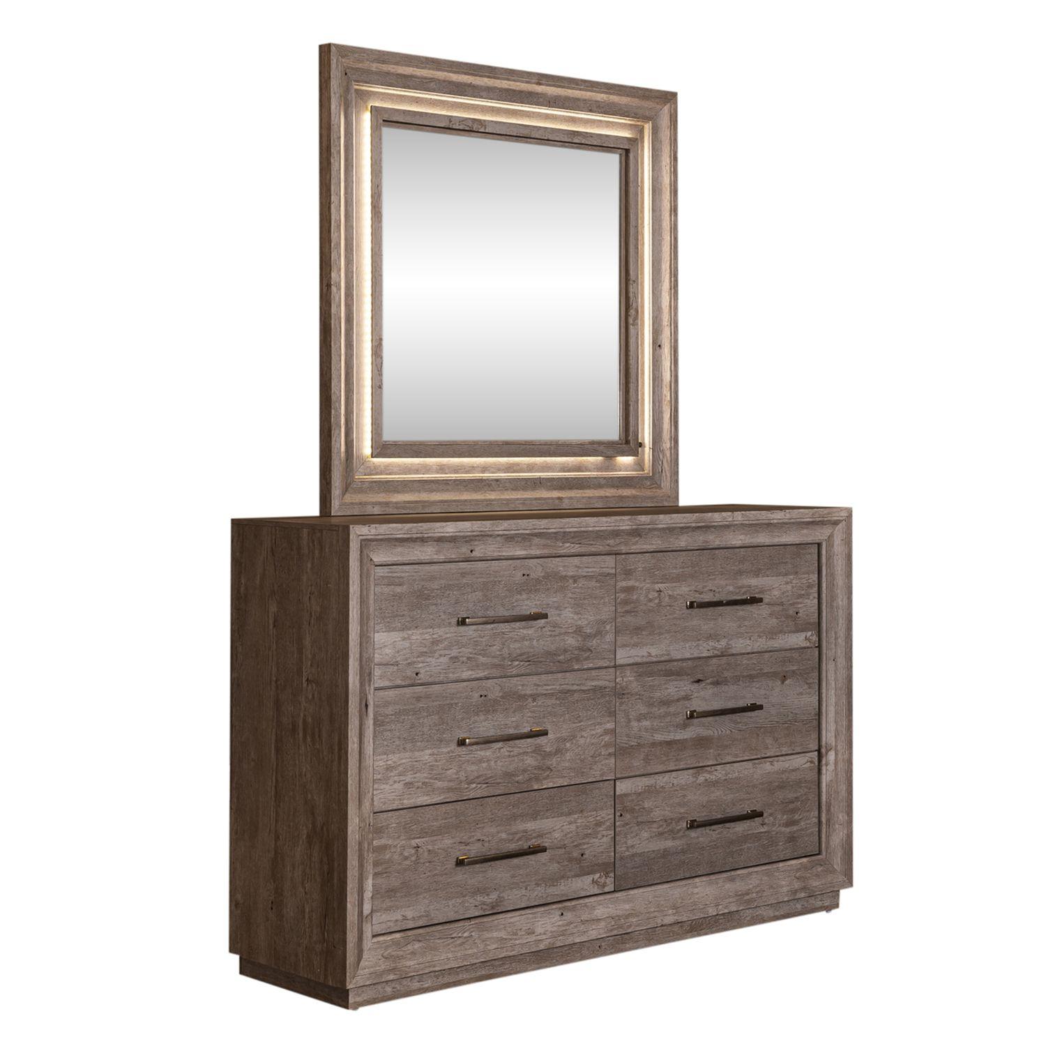 Transitional Dresser With Mirror Horizons (272-BR) 272-BR-DM in Gray 